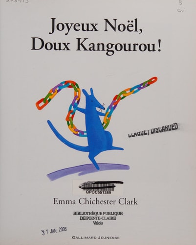 JOYEUX NOEL DOUX KANGOUROU, de Emma Chichester Clark | portada del libro