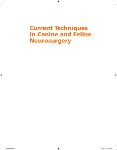 CURRENT TECHNIQUES IN CANINE AND FELINE NEUROSURGERY | portada del libro