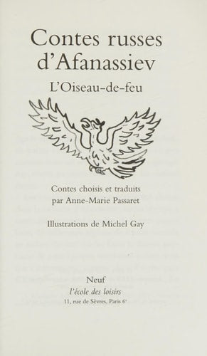 L'oiseau de feu, de Aleksandr Nikolaevich Afanasʹev | portada del libro