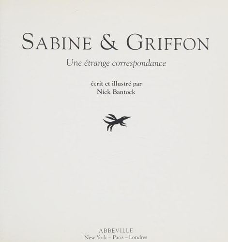 SABINE ET GRIFFON UNE ETRANGE CORRESPONDANCE TOURS ET T1 RET, de Nick Bantock | portada del libro