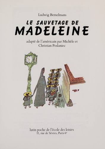 E SAUVETAGE DE MADELEINE, de Ludwig Bemelmans | portada del libro