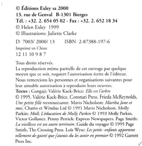 PETIT LIVRE POUR MA GRAND MERE, de EXLEY H | portada del libro