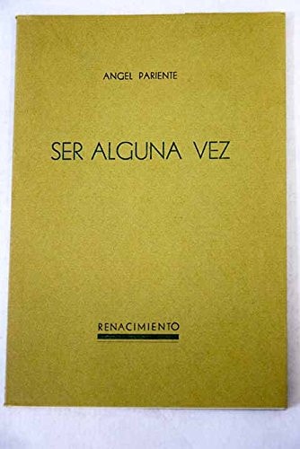 SER ALGUNA VEZ POESIA, de PARIENTE | portada del libro