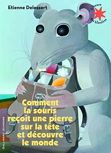 COMMENT LA SOURIS RECOIT UNE PIERRE SUR LA TETE ET DECOUVRE, de Etienne Delessert | portada del libro