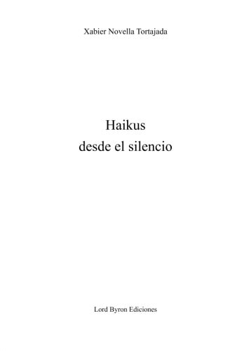 Haikus desde el silencio, de Novella Tortajada | portada del libro