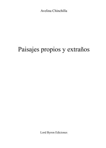 Paisajes propios y extraños, de Chinchilla | portada del libro