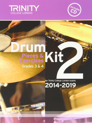 DRUM KIT 2 GRADES 3 & 4 WITH CD 2014-2019, de Trinity College London (approximately 1980- ) | portada del libro