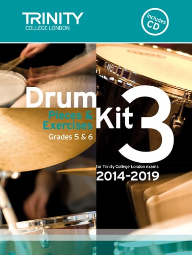 DRUM KIT 3 GRADES 5 & 6 WITH CD 2014-2019, de Trinity College London (approximately 1980- ) | portada del libro