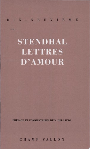 LETTRES D'AMOUR, de Stendhal | portada del libro
