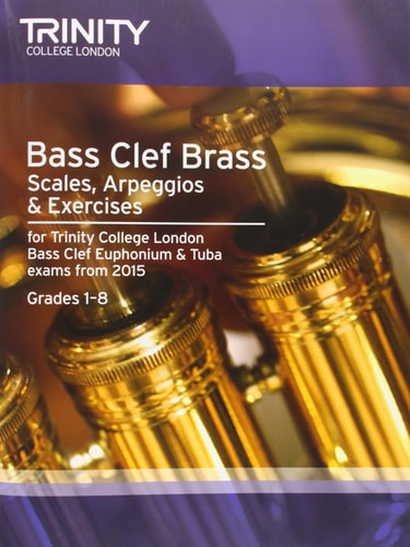 BRASS SCALES & EXERCISES GRADES 1-8 BASS CLEF FROM 20, de Trinity College London (approximately 1980- ) | portada del libro