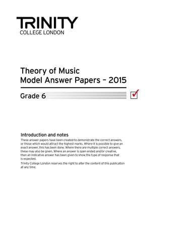 THEORY MODEL ANSWER PAPERS GRADE 6 2015, de AA.VV. | portada del libro