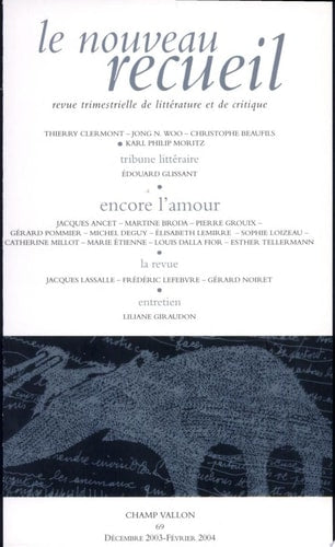 LE NOUVEAU RECUEIL N° 69, de Thierry Clermont | portada del libro
