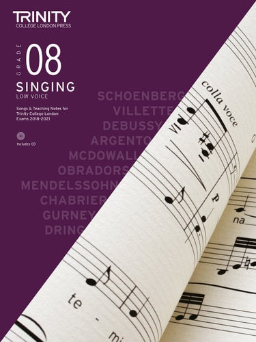SINGING GRADE 8 LOW VOICE 2018, de Trinity College London (approximately 1980- ) | portada del libro