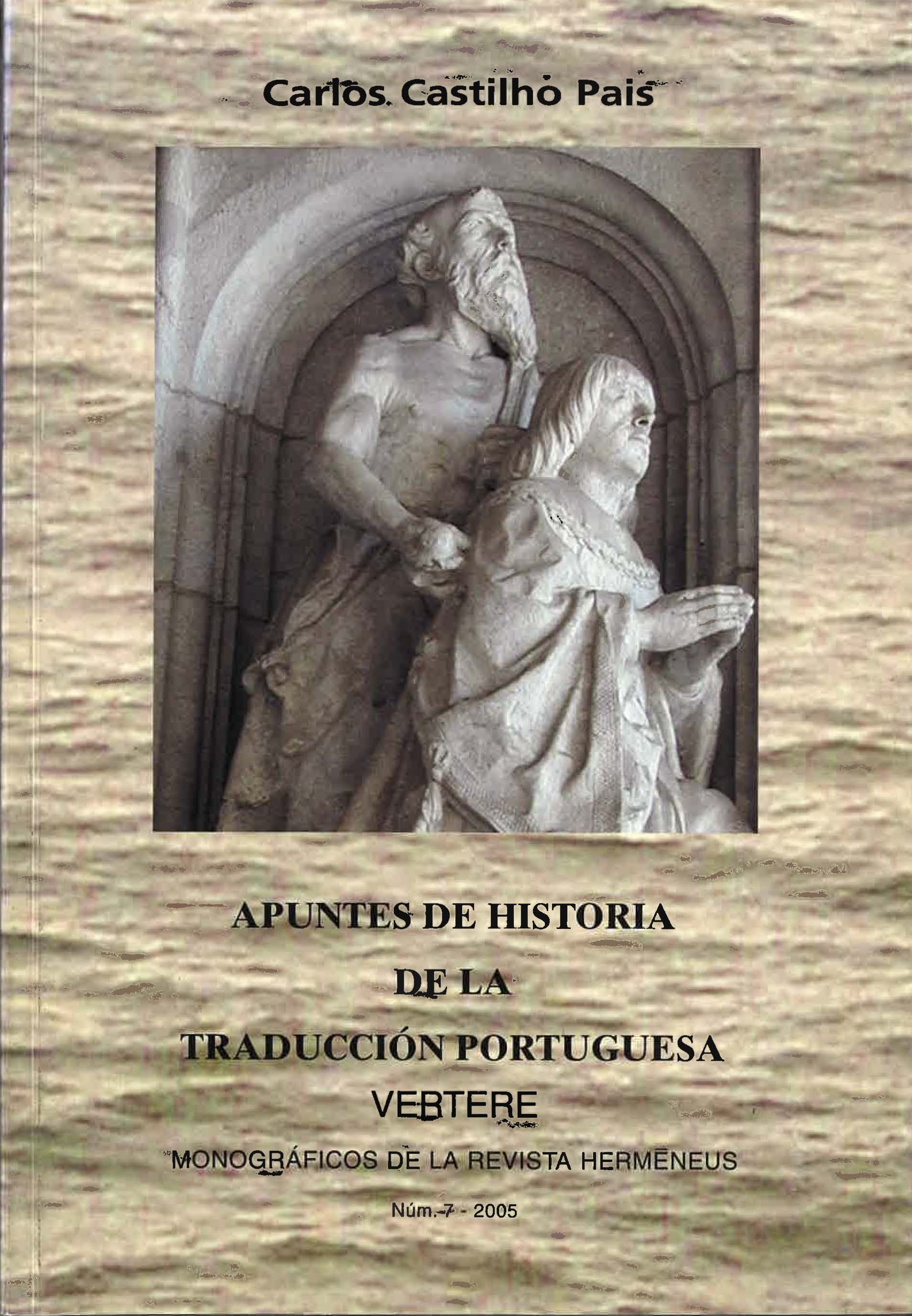 APUNTES DE HISTORIA DE LA TRADUCCION PORTUGUESA, de CASTILHO PAIS | portada del libro