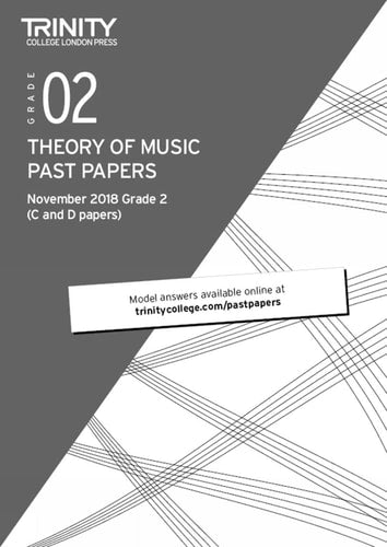 THEORY OF MUSIC PAST PAPERS NOV 2018 GRADE 2, de Trinity College London | portada del libro