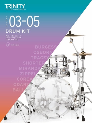 DRUM KIT EXAM PIECES & EXERCISES 2020-2023 GRADES 3-5, de Trinity College London | portada del libro