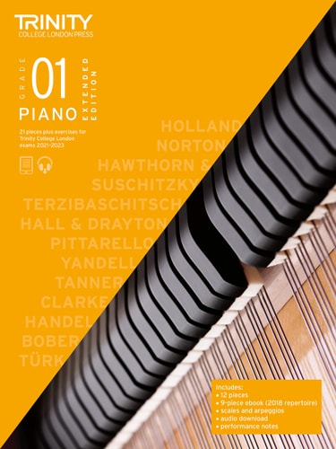 PIANO EXAM PIECES & EXERCISES 2021-2023 GRADE 1 EXTENDED, de Trinity College London | portada del libro