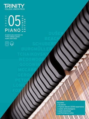 PIANO EXAM PIECES & EXERCISES 2021-2023 GRADE 5 EXTEN, de Trinity College London | portada del libro