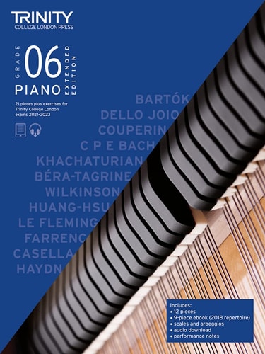 PIANO EXAM PIECES & EXERCISES 2021-2023 GRADE 6 EXTEN, de Trinity College London | portada del libro