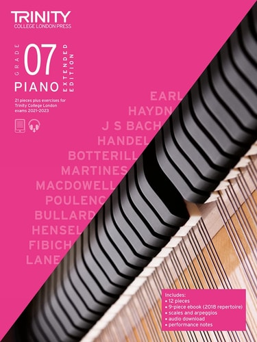 PIANO EXAM PIECES & EXERCISES 2021-2023 GRADE 7 EXTEN, de Trinity College London | portada del libro
