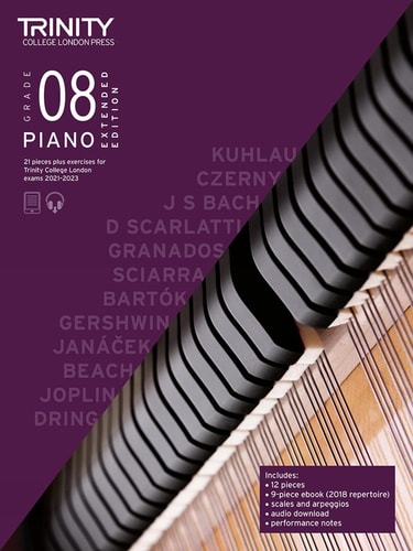 PIANO EXAM PIECES & EXERCISES 2021-2023 GRADE 8 EXTEN, de Trinity College London | portada del libro