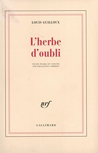L'HERBE D'OUBLI, de Guilloux | portada del libro