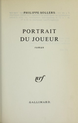 PORTRAIT DU JOUEUR, de Nadia Saïz-Cacérès | portada del libro