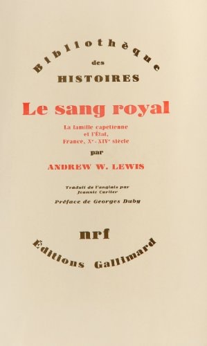 LE SANG ROYAL, de Andrew W. Lewis | portada del libro