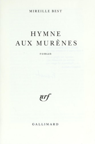 HYMNE AUX MURENES, de Mireille Best | portada del libro