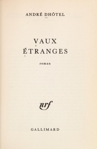 VAUX ETRANGES, de Jean Paulhan | portada del libro