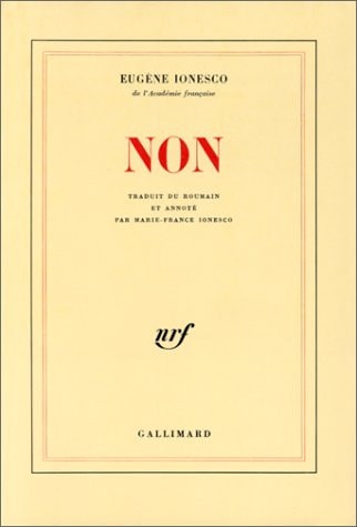 NON, de Eugène Ionesco | portada del libro