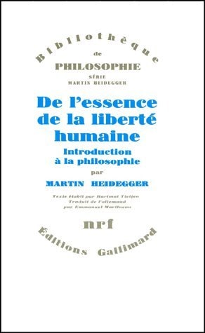 DE L'ESSENCE DE LA LIBERTE HUMAINE, de Martin Heidegger | portada del libro