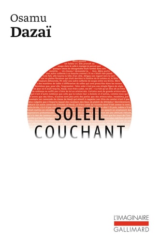 SOLEIL COUCHANT, de Osamu Dazai | portada del libro