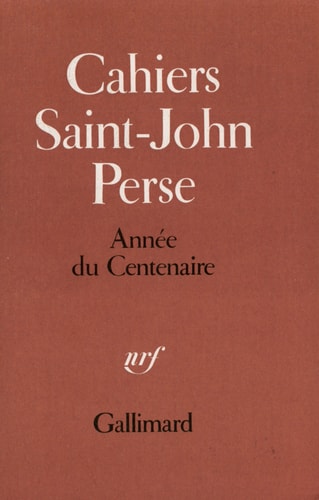 CAHIER DU CENTENAIRE, de Saint-John Perse | portada del libro