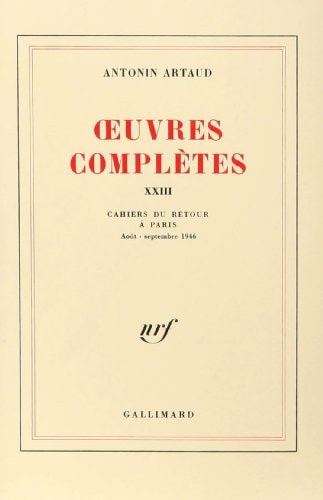 OEUVRES COMPLETES T23, de Antonin Artaud | portada del libro