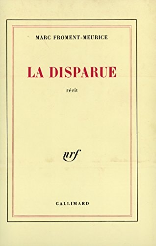 LA DISPARUE, de Marc Froment Meurice | portada del libro