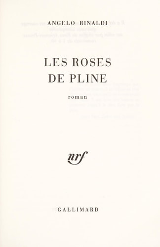 LES ROSES DE PLINE, de Rinaldi | portada del libro