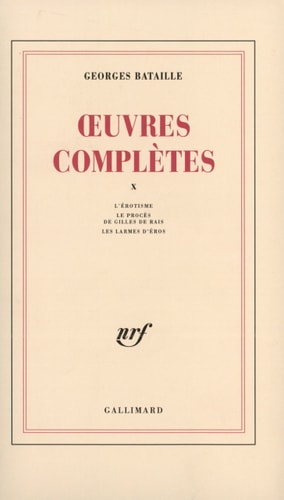 Ouvres Completes Vol X, de Georges Bataille | portada del libro