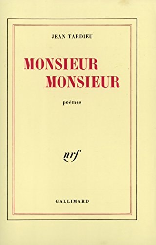 MONSIEUR MONSIEUR, de Tardieu | portada del libro
