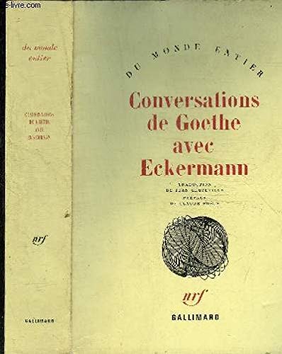 CONVERSATIONS DE GOETHE AVEC ECKERMANN, de Johann Peter Eckermann | portada del libro