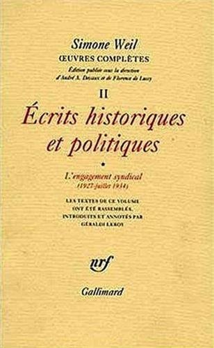 OEUVRES COMPLETES T2-1, de Simone Weil | portada del libro