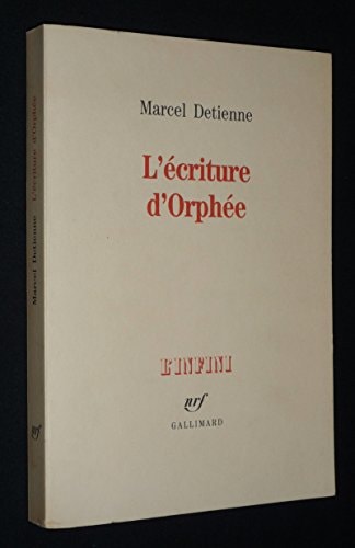 L'ECRITURE D'ORPHEE, de Detienne | portada del libro