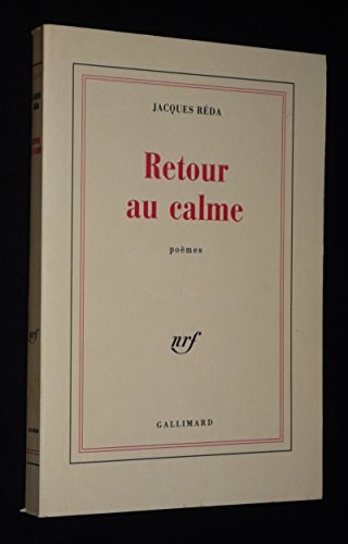 RETOUR AU CALME, de Jacques Réda | portada del libro