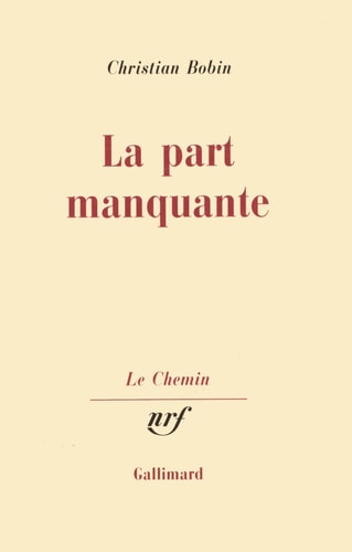 LA PART MANQUANTE, de Christian Bobin | portada del libro