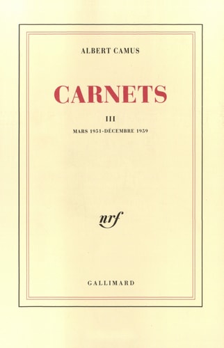 CARNETS T3 MARS 1951 DECEMBRE 1959, de Albert Camus | portada del libro