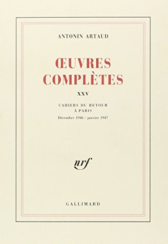 OEUVRES COMPLETES T25, de Artaud | portada del libro