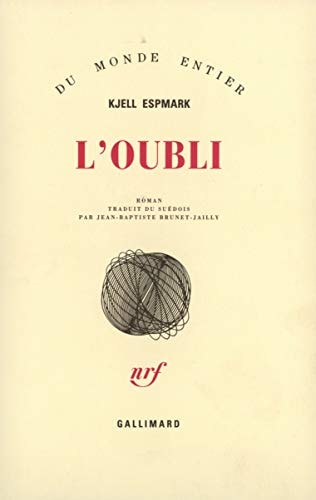 L'OUBLI, de Kjell Espmark | portada del libro