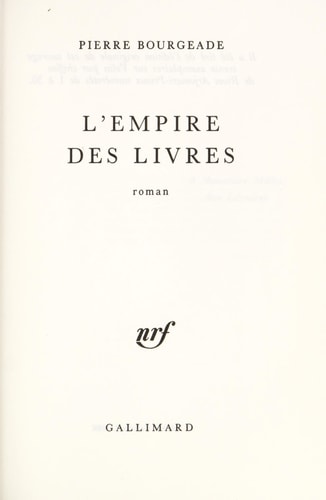 L'EMPIRE DES LIVRES, de Bourgeade | portada del libro