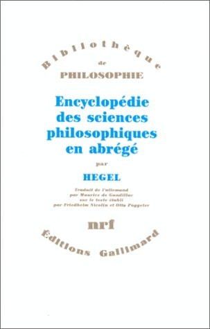 ENCYCLOPEDIE DES SCIENCES PHILOSOPHIQUES EN ABREGE, de Hegel | portada del libro