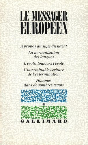 MESSAGER EUROPEEN N4, de Collectifs | portada del libro